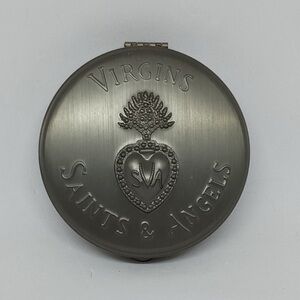 Virgins Saints & Angels Red Velvet Lined Jewelry Container With Compact Mirror